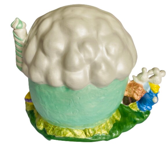 Vintage Ceramic Easter House Lamp Handpainted Bunnies Spring Decor 12x8.5" - Picture 6 of 9